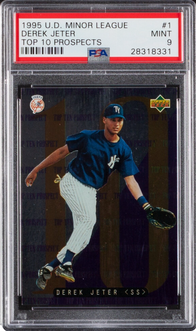 1995 U.D. Minor League Top 10 Prospects #1 Derek Jeter PSA 9