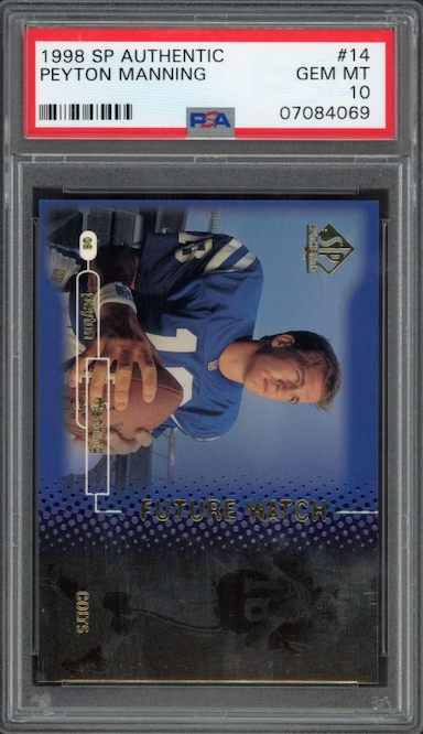 1998 SP Authentic #14 Peyton Manning ROOKIE PSA GEM MINT 10