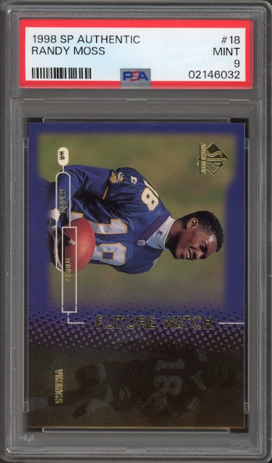 1998 SP Authentic #18 Randy Moss ROOKIE PSA MINT 9