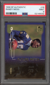 1998 SP Authentic #18 Randy Moss ROOKIE PSA MINT 9