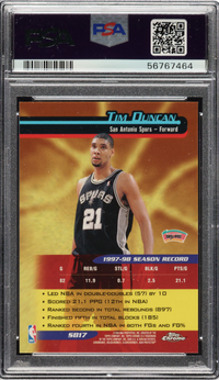 1998 Topps Chrome Season’s Best #SB17 Tim Duncan PSA 10