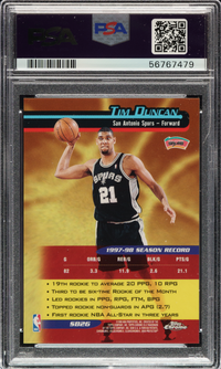 1998 Topps Chrome Season’s Best #SB26 Tim Duncan PSA MINT 9