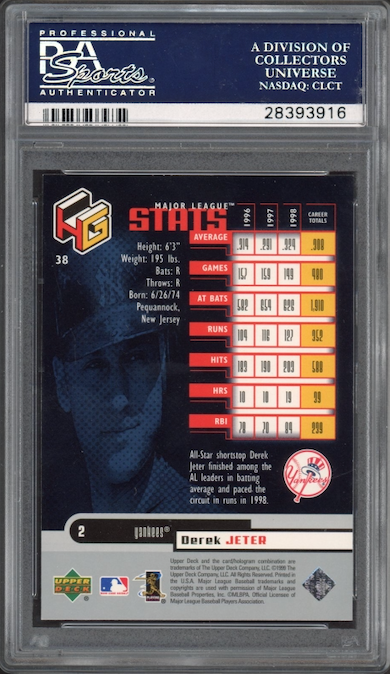1999 U.D. Hologrfx #38 Derek Jeter PSA 10