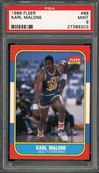1986 Fleer #68 Karl Malone PSA 9