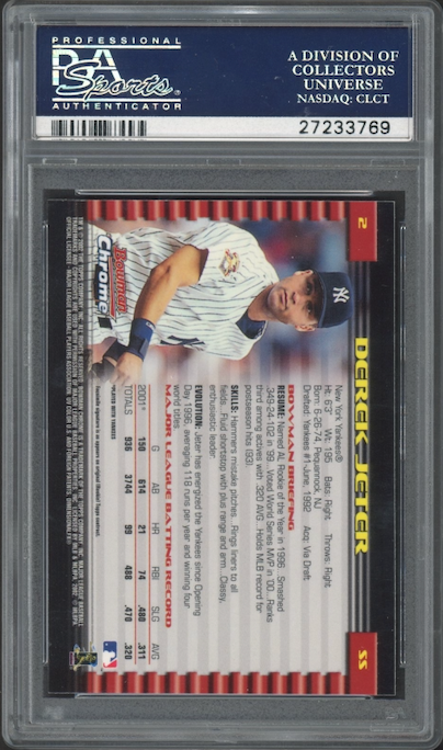 2002 Bowman Chrome #2 Derek Jeter PSA 10