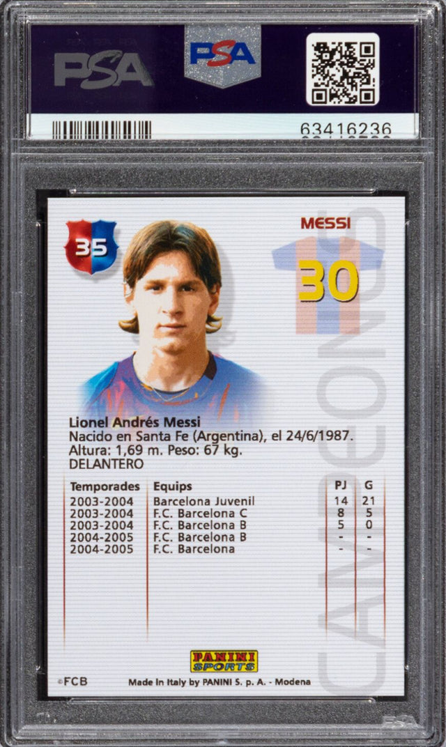 2004 Panini Sports Mega Crk Barca-Campeon #35 Lionel Messi PSA 9