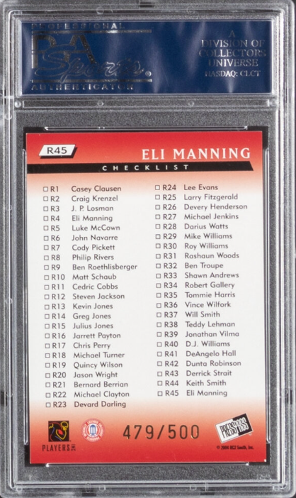 2004 Press Pass Reflectors #R45 Eli Manning ROOKIE PSA MINT 9