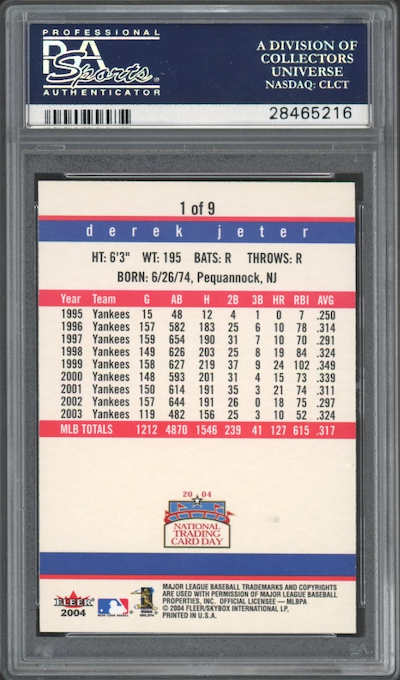2004 Fleer #1 Derek Jeter PSA 10