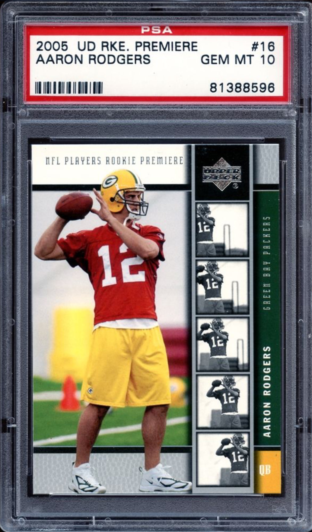 2005 UD RKE. Premiere #16 Aaron Rodgers PSA 10