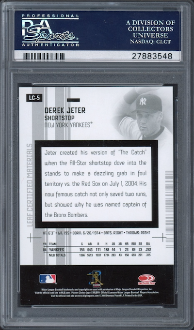 2005 Leaf Cert. Mat. Preview #LC-5 Derek Jeter PSA 10