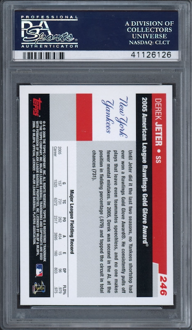 2006 Topps #246 Derek Jeter PSA 10