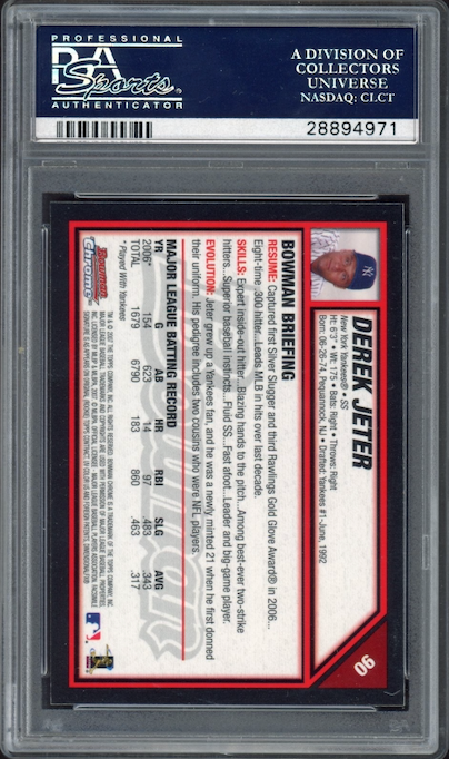 2007 Bowman Chrome #90 Derek Jeter PSA 10