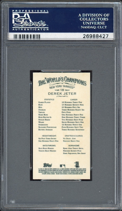 2008 Topps Allen & Ginter - Mini #120 Derek Jeter PSA 10