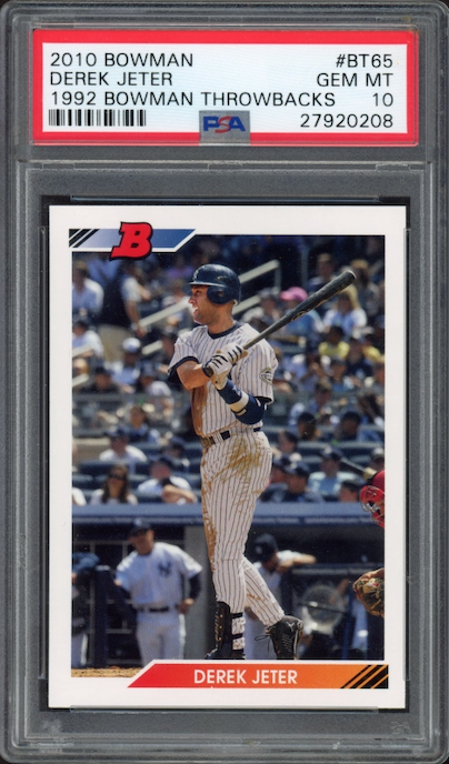 2010 Bowman 1992 Bowman Throwbacks #BT65 Derek Jeter PSA 10
