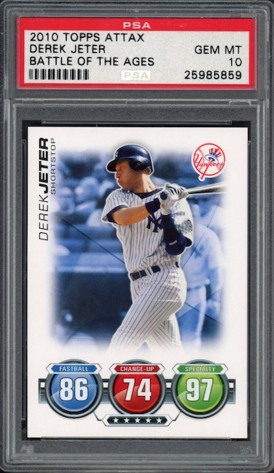 2010 Topps Attax Battle of the Ages Derek Jeter PSA 10