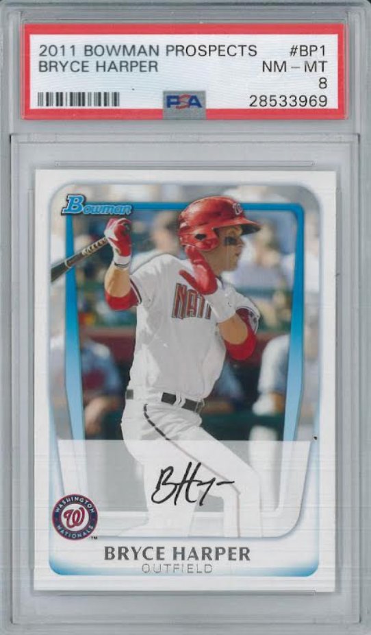 2011 Bowman Chrome Prospects #BCP1 Bryce Harper PSA 8