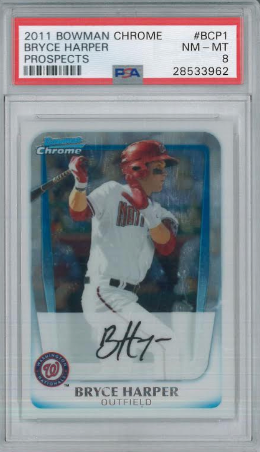 2011 Bowman Chrome Prospects #BCP1 Bryce Harper PSA 8