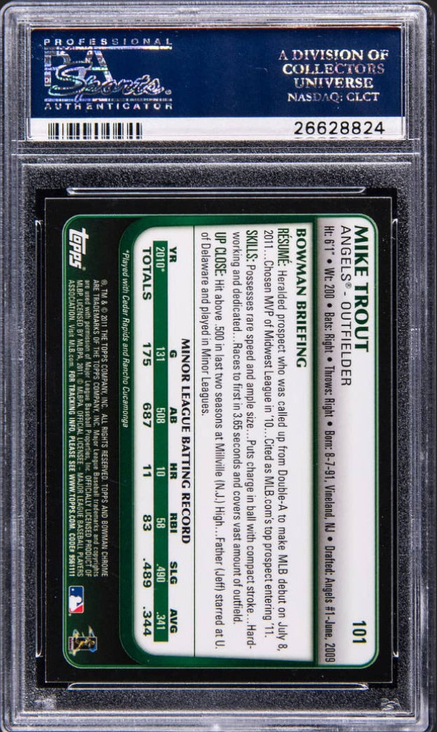 2011 Bowman Chrome Draft #101 Mike Trout PSA 10