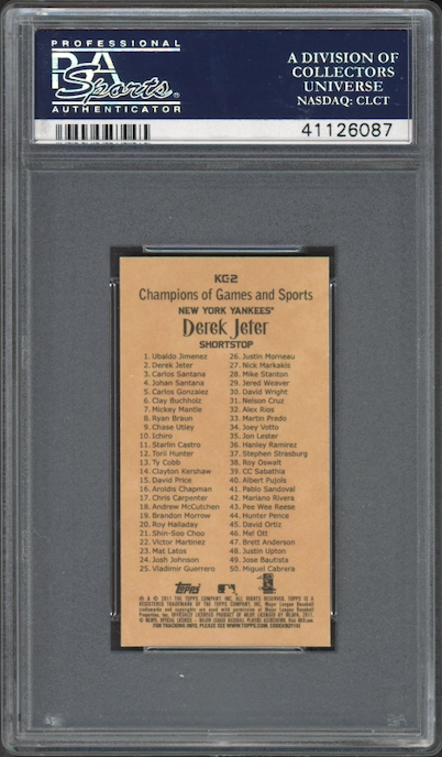 2011 Topps Kimball Champions #KC-2 Derek Jeter PSA 10