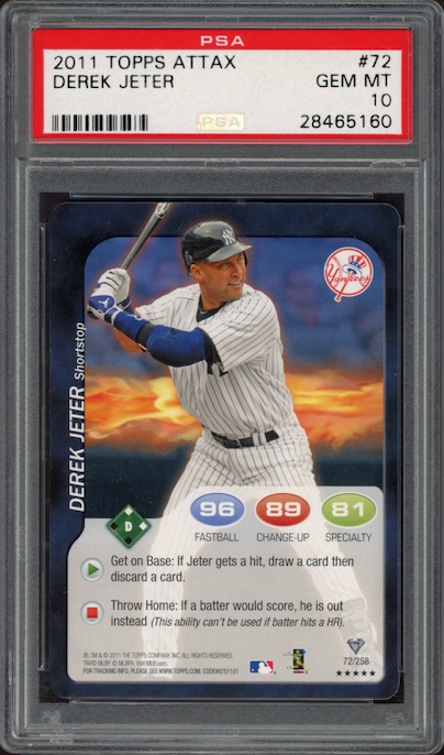 2011 Topps Attax #72 Derek Jeter PSA 10