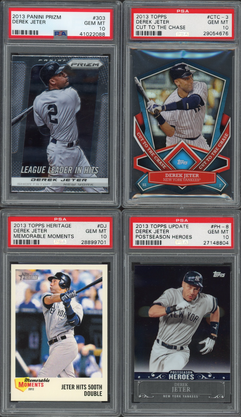 Lot of 4 2013 Derek Jeter PSA 10 Cards