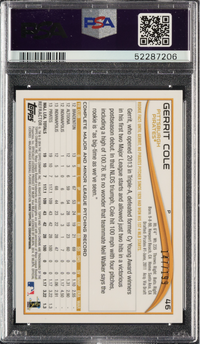 2014 Topps Chrome Blue Refractor #46 Gerrit Cole PSA 9
