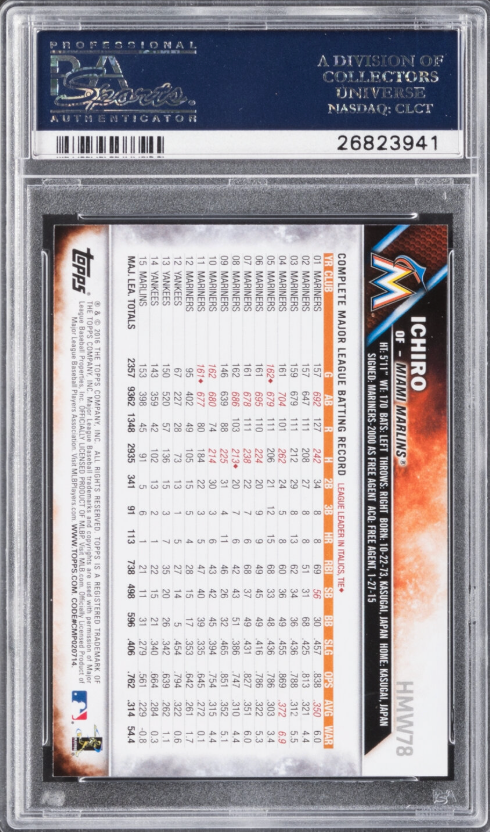 2016 Topps Rainbow Foil #700 Ichiro PSA GEM MINT 10