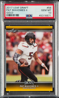 2017 Leaf Draft Gold #56 Patrick Mahomes PSA 10