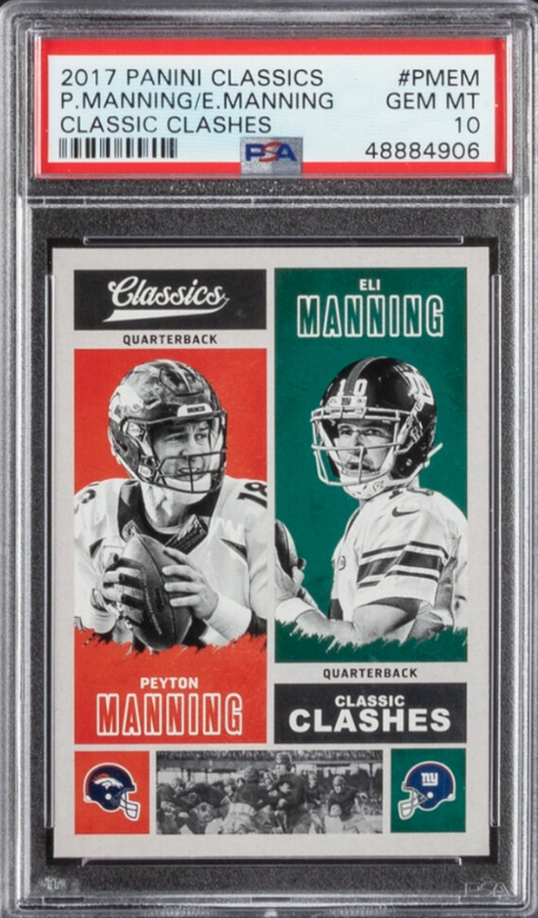 2017 Panini Classics Classic Clashes P. Manning/E. Manning #PMEM PSA 10