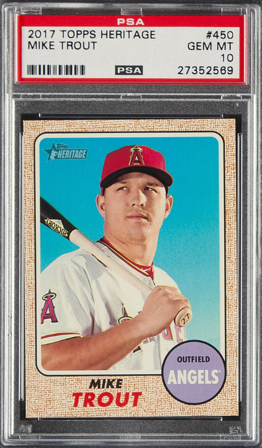 2017 Topps Heritage #450 Mike Trout PSA GEM MINT 10