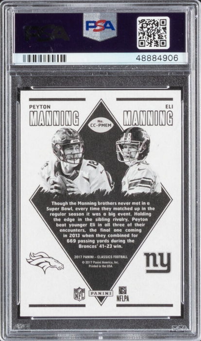 2017 Panini Classics Classic Clashes P. Manning/E. Manning #PMEM PSA GEM MINT 10