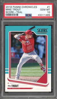 2018 Panini Chronicles Score - Teal #1 Mike Trout PSA 10