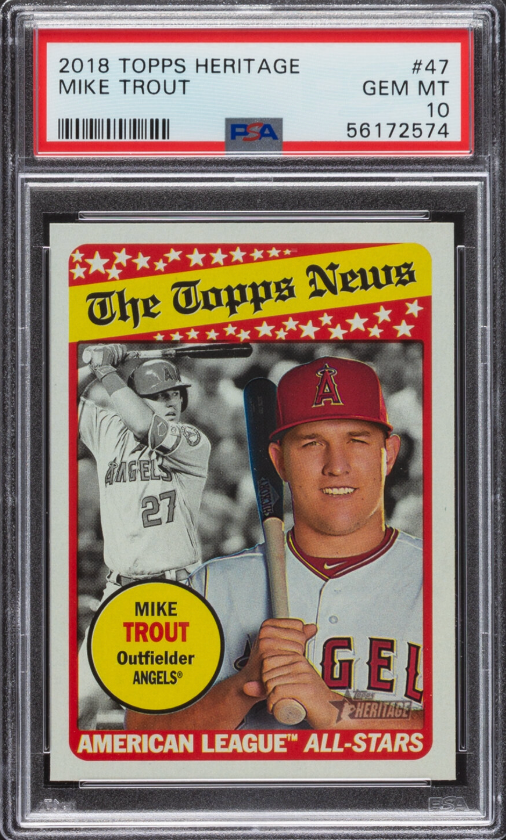 2018 Topps Heritage #47 Mike Trout PSA 10