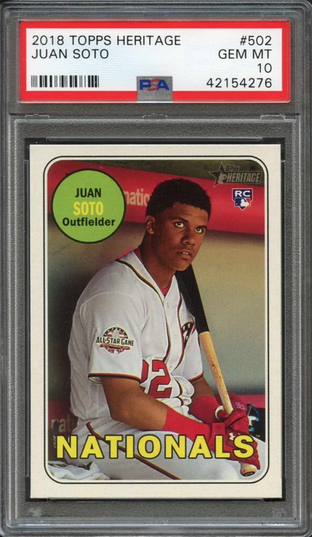 2018 Topps Heritage #502 Juan Soto ROOKIE PSA GEM MINT 10