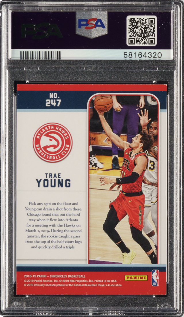 2018 Panini Chronicles Bronze #247 Trae Young PSA 8