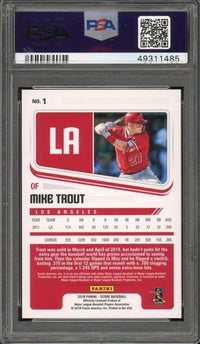 2018 Panini Chronicles Score - Teal #1 Mike Trout PSA 10