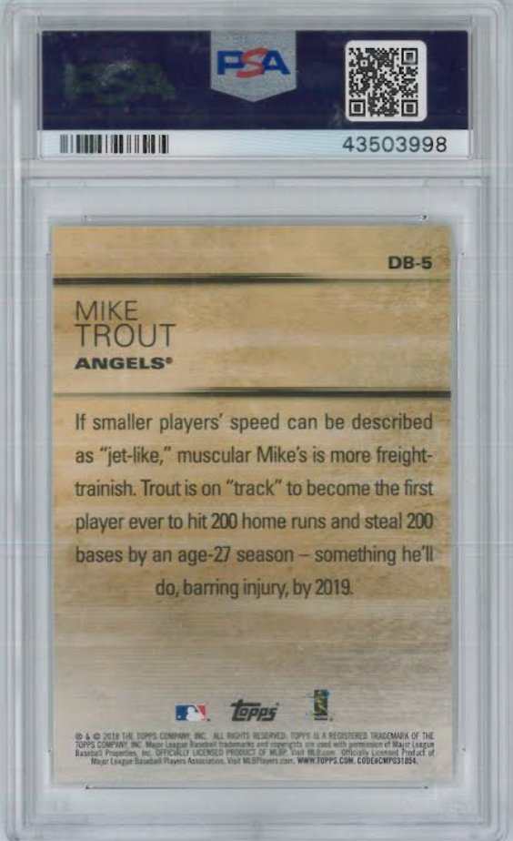 2018 Topps Update Don't Blink #DB-5 Mike Trout PSA GEM MINT 10