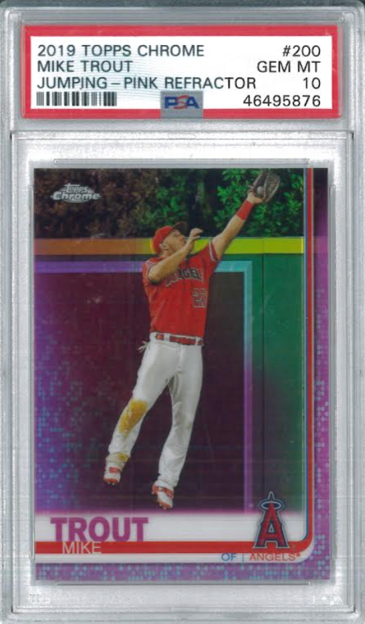 2019 Topps Chrome Juming-Pink Refractor #200 Mike Trout PSA 10