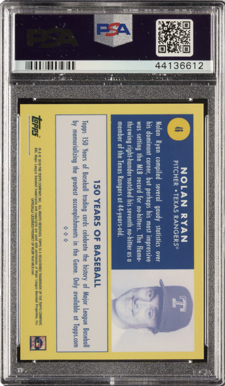 2019 Topps 150 Years of Baseball #46 Nolan Ryan PSA MINT 9