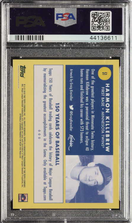 2019 Topps 150 Years of Baseball #51 Harmon Killebrew PSA 9