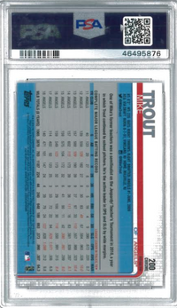 2019 Topps Chrome Juming-Pink Refractor #200 Mike Trout PSA GEM MINT 10