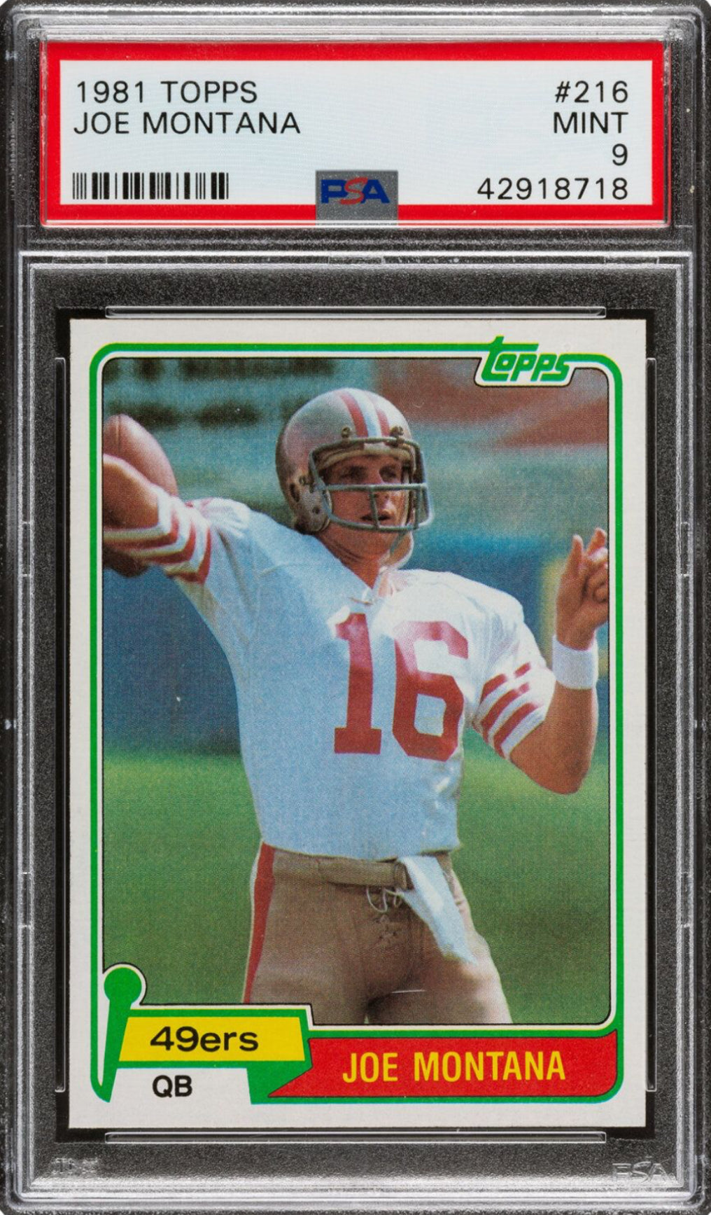 1981 Topps #216 Joe Montana PSA 9