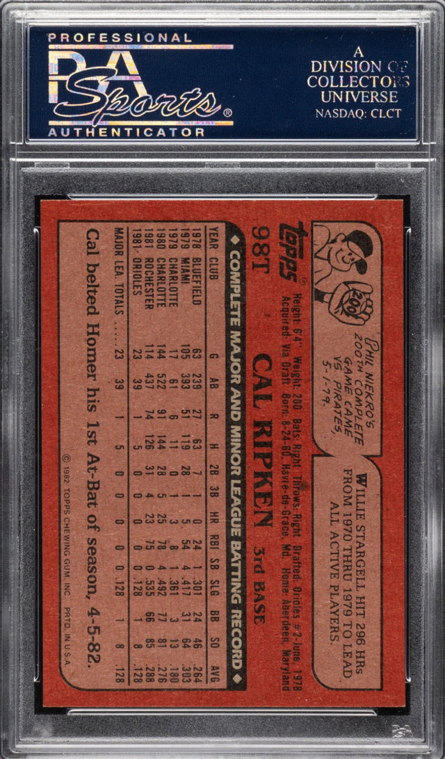 1982 Topps Traded #98T Cal Ripken Jr. PSA 9