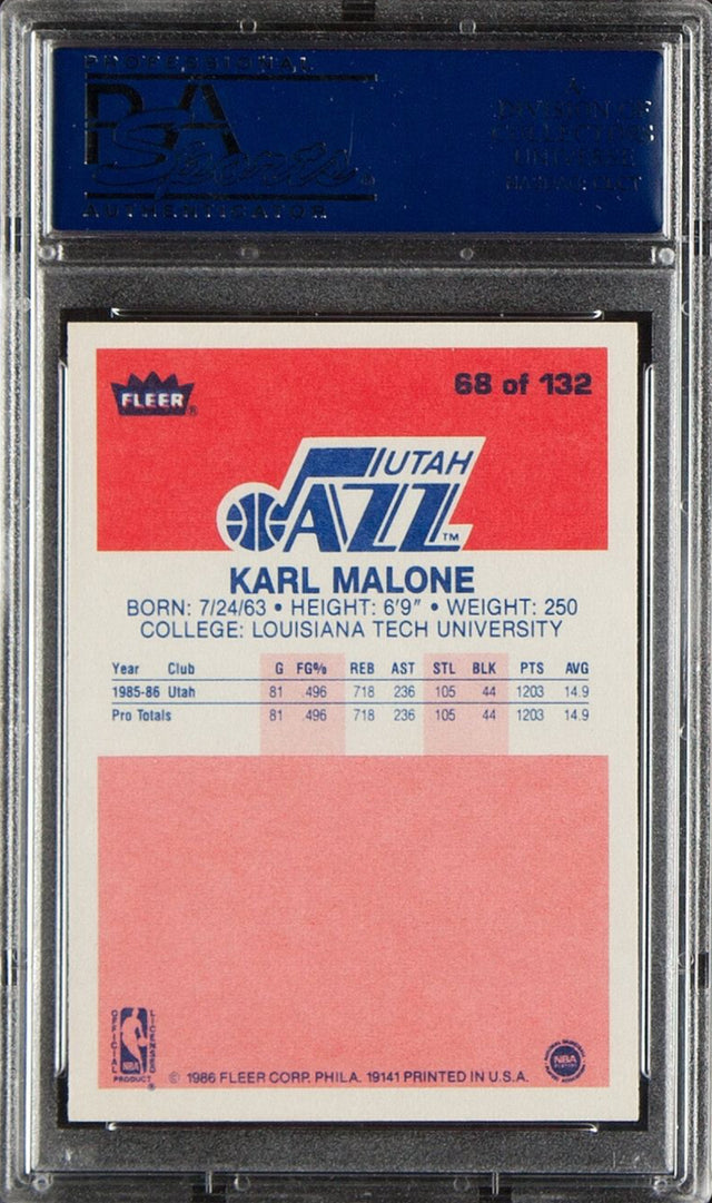 1986 Fleer #68 Karl Malone PSA 9