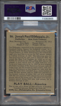 1939 Play Ball #26 Joe DiMaggio PSA MINT 9
