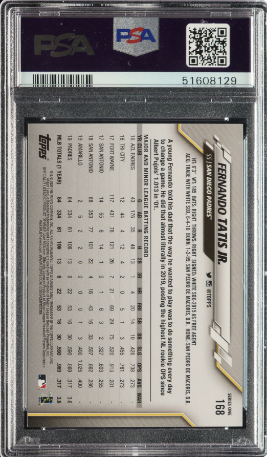 2020 Topps #168 Fernando Tatis Jr. PSA MINT 9