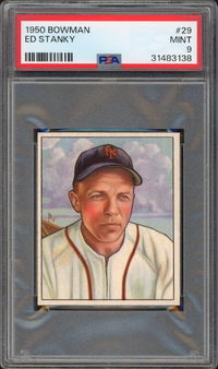 1950 Bowman #29 Ed Stanky PSA MINT 9