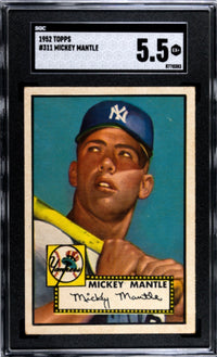 1952 Topps #311 Mickey Mantle SGC EX+ 5.5