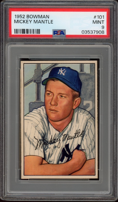 1952 Bowman #101 Mickey Mantle PSA MINT 9