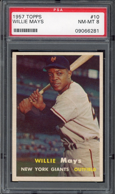 1957 Topps #10 Willie Mays PSA NM-MT 8